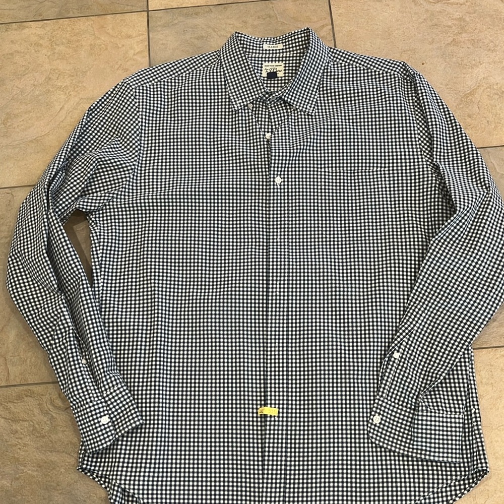 Men's JCrew Classic Navy Gingham button down - XL